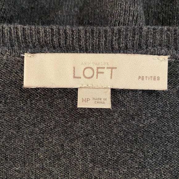 Ann Taylor LOFT Charcoal Cardigan with Gems - Picture 3 of 3